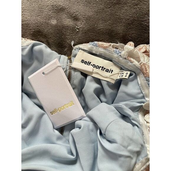 NWT Self Portrait 3D Floral Mini Dress sz 4 US - Picture 8 of 11